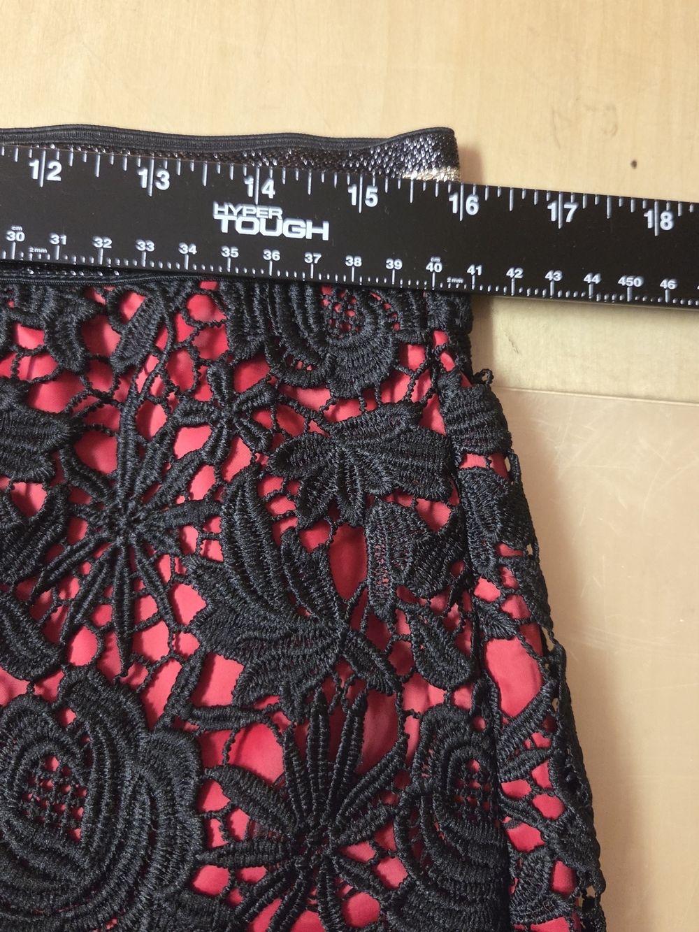 NWT RSVP by Talbots Black Lace Pencil Skirt Red 10. #0324 - Picture 7 of 8